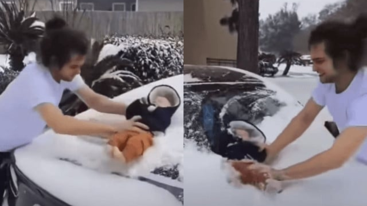 Texas Father Faces Backlash After Using Infant to Wipe Snow from Windshield